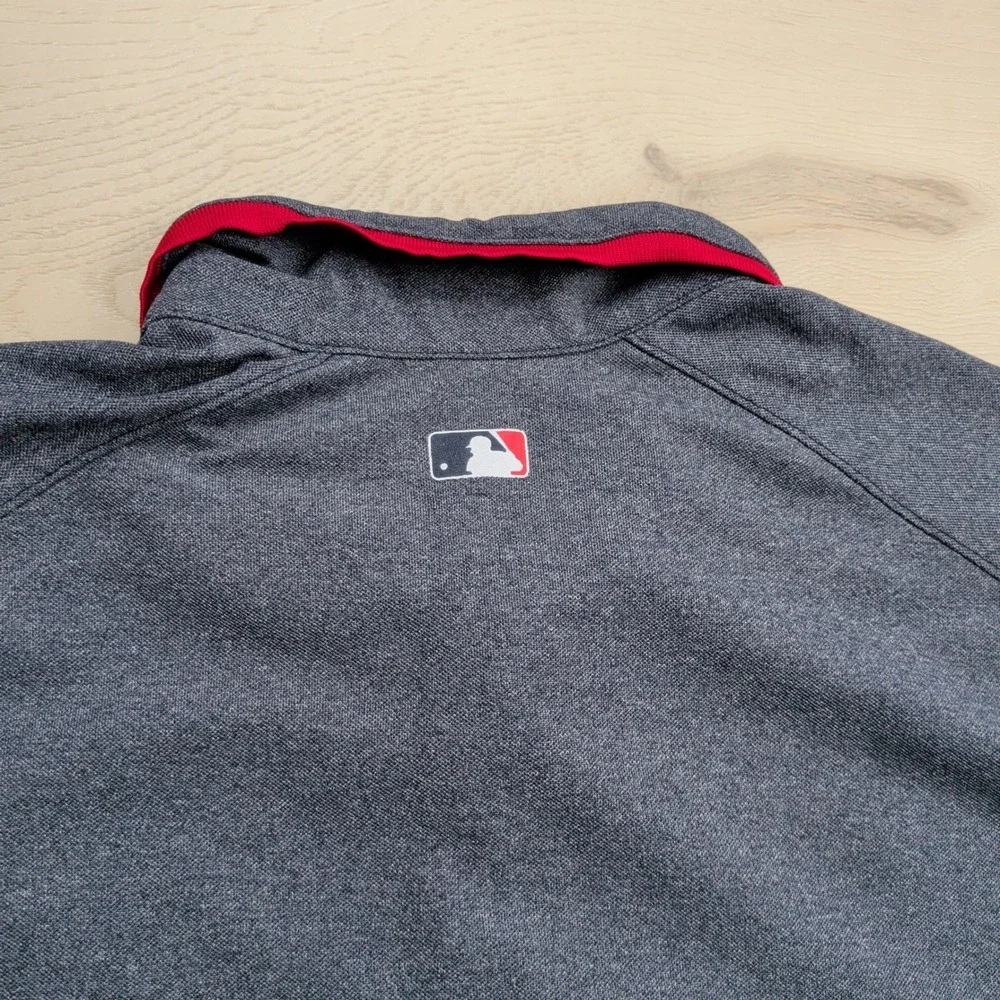 Nike Atlanta Braves MLB Dri-FIT Polo Shirt Mens XL Gray Heather Golf Baseball